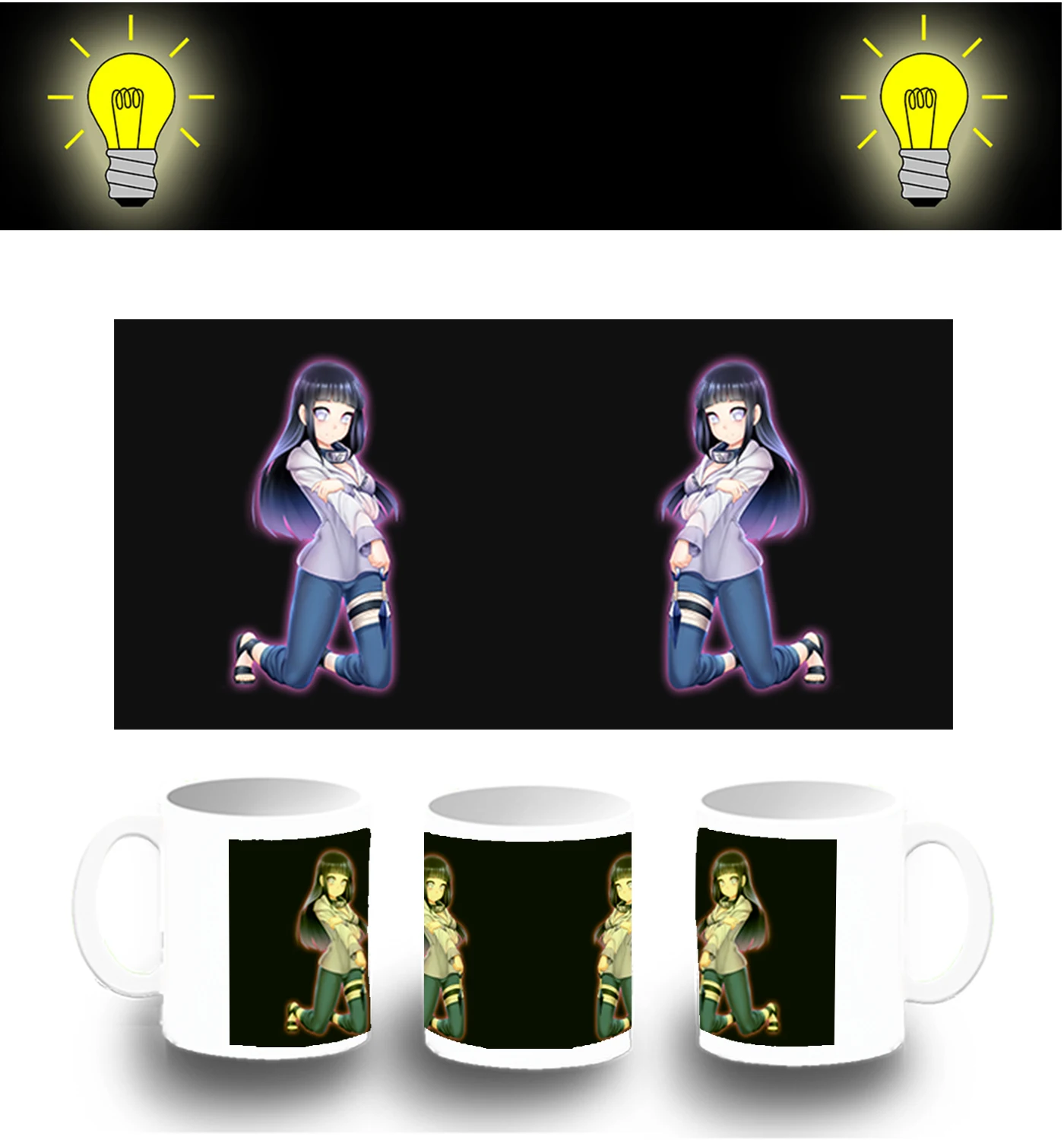 CUP PHOTOLUMINESCENT HINATA KYUGA UZUMAKI glitter mug