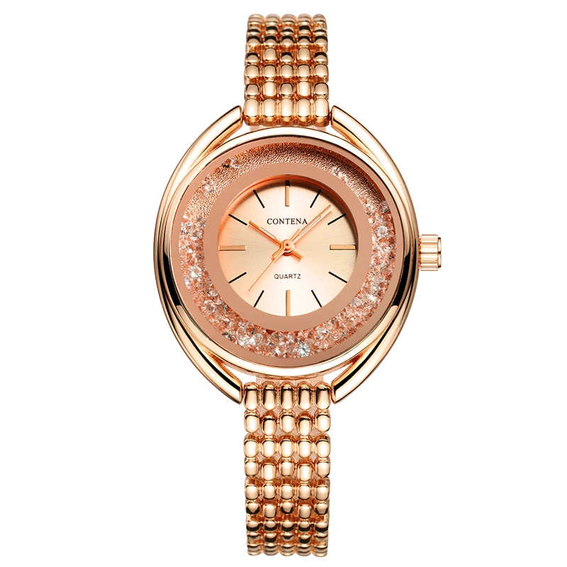 Contena Luxury Women Watches Rose Gold Ladies Bracelet Watches Reloj Mujer 2020 Creative Quartz Watches For Women