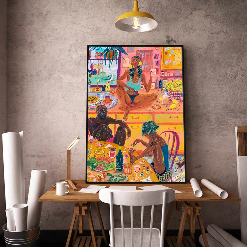 Whisky and Vitamins Drink Posters & Prints Modern Abstract Canvas Art Paintings Illustration Wall Picture For Kitchen Home Decor