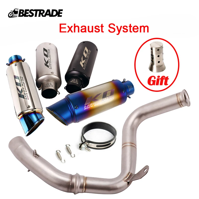 

Motorcycle Exhaust System Mid Connect Link Pipe 51mm Exhaust Muffler With DB Killer Modified For Duke 125 250 390 RC390 17-21