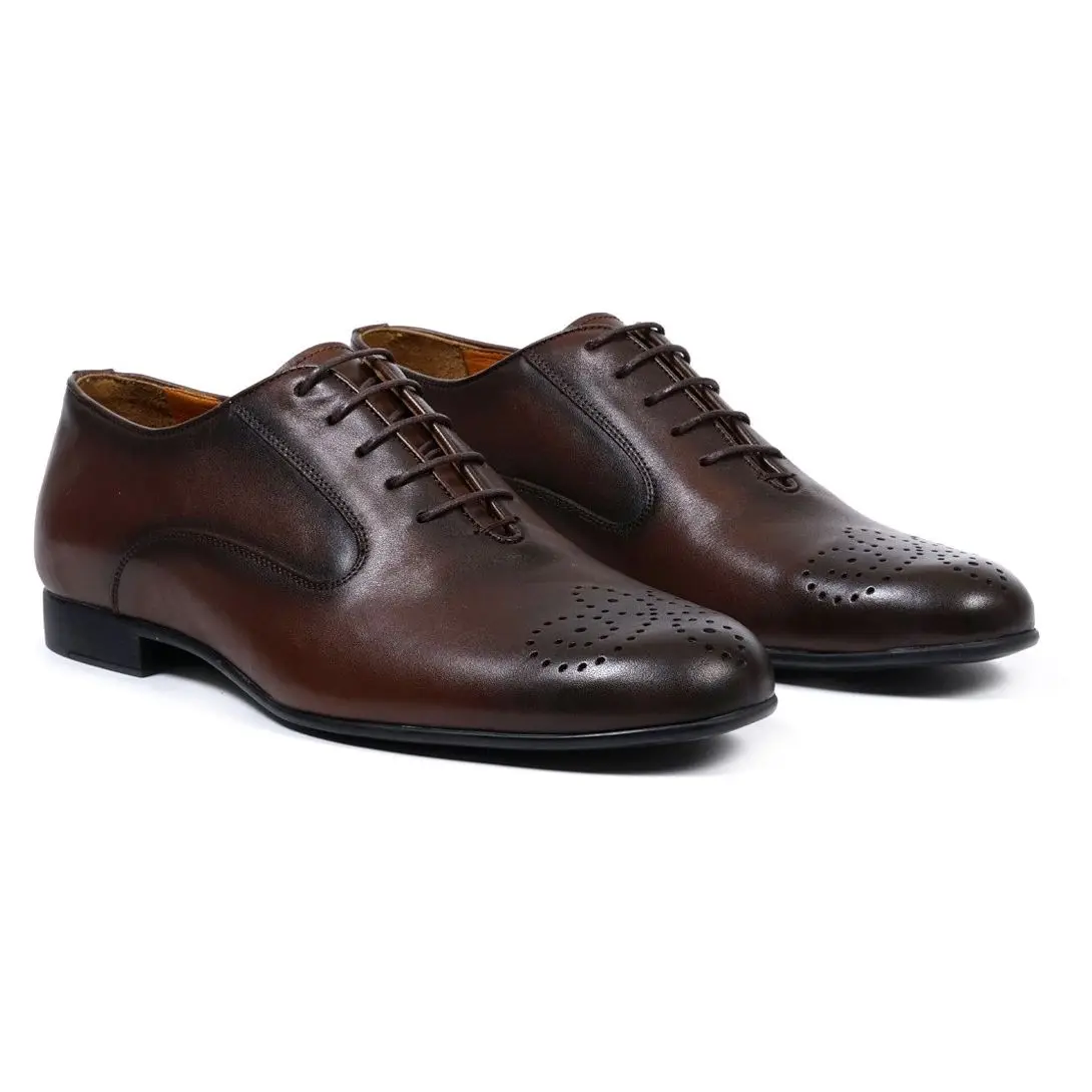 Thema Black Brown Genuine Leather Classic Men Lace-Up Shoes High Quality Calfskin Handmade Made In Turkey