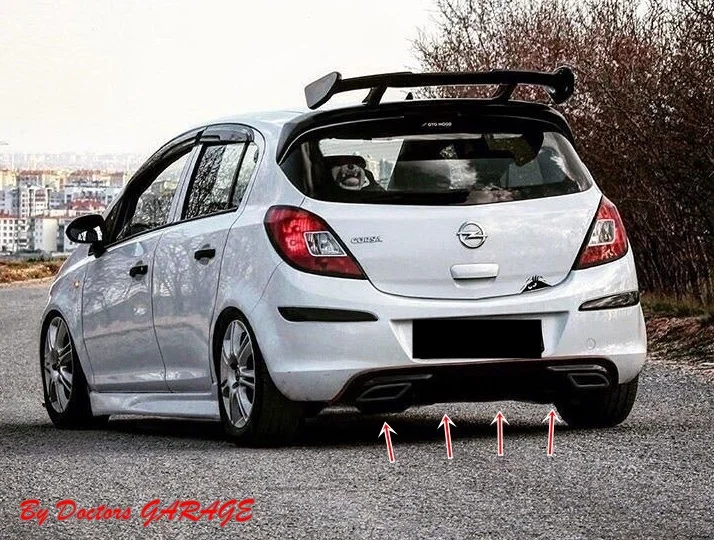 

For Opel Corsa D Diffuser 2 Fake Exhaust Car Accessory Universal Modified Rear Bumper Attachment Flexible Durable Good Quality