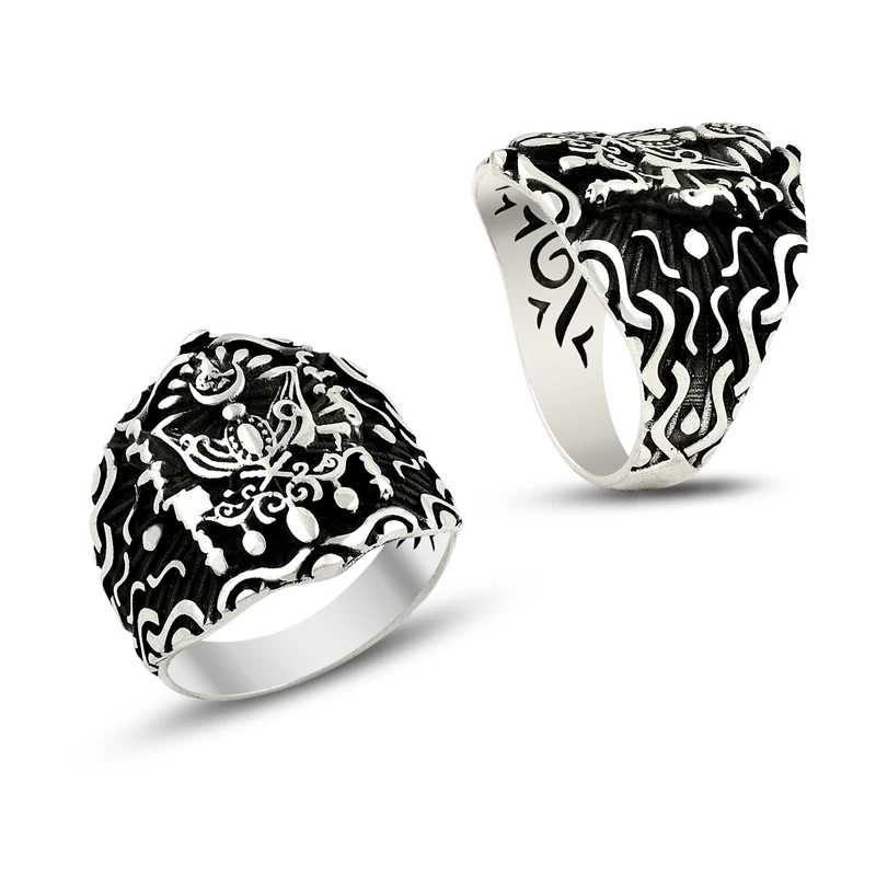 925 Silver Handcraft Classic Ottoman Rings for Men