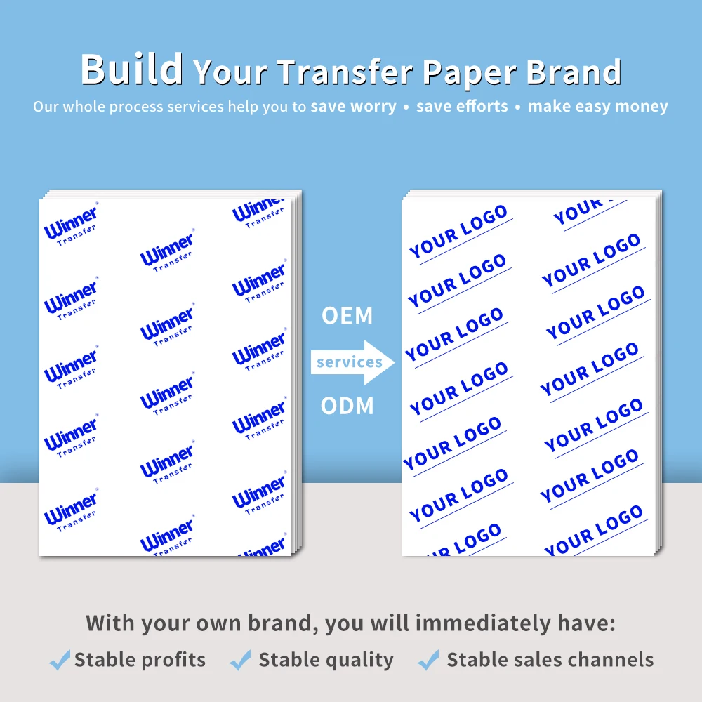 Winner Transfer Custom Logo Dark Inkjet Glow In the Dark Waterslide Decal Paper Blue