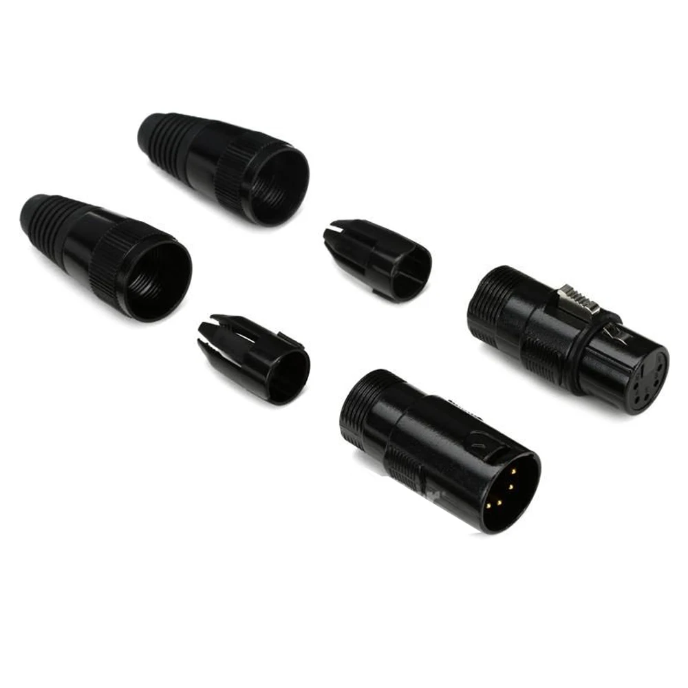 10 Pcs 5Pin Xlr Connector Man-vrouw Microfoon Verlengkabel Plug Audio Socket Mic Audio Connector Adapter Dmx Stage licht