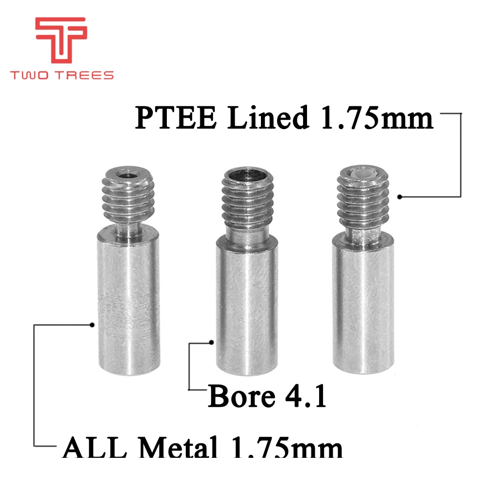 1pcs 3D Printer Chimera Extruder Heat Break V6 Dual Hotend J-head Throat Length 22mm 1.75mm 3 mm Filament Reprap 3D Printer Part