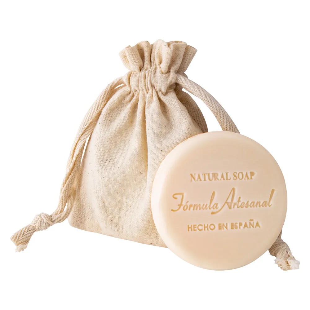 Natural Soap in kraft fabric bag-details and gifts for weddings, baptisms, communions, birthdays and parties.