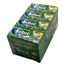 Wrigley's Orbit Refreshers chicles sin azúcar sabor a hierbabuena en formato cubitos (pack de 16 paquetes X 7 cubitos - gragea)