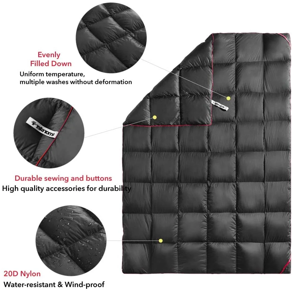 Bunte Duck Down Outdoor Camping decke, wasserdicht, wind dicht, tragbar, Wander matratze für Erwachsene, Campcamp, Multi-Size – Detail 3