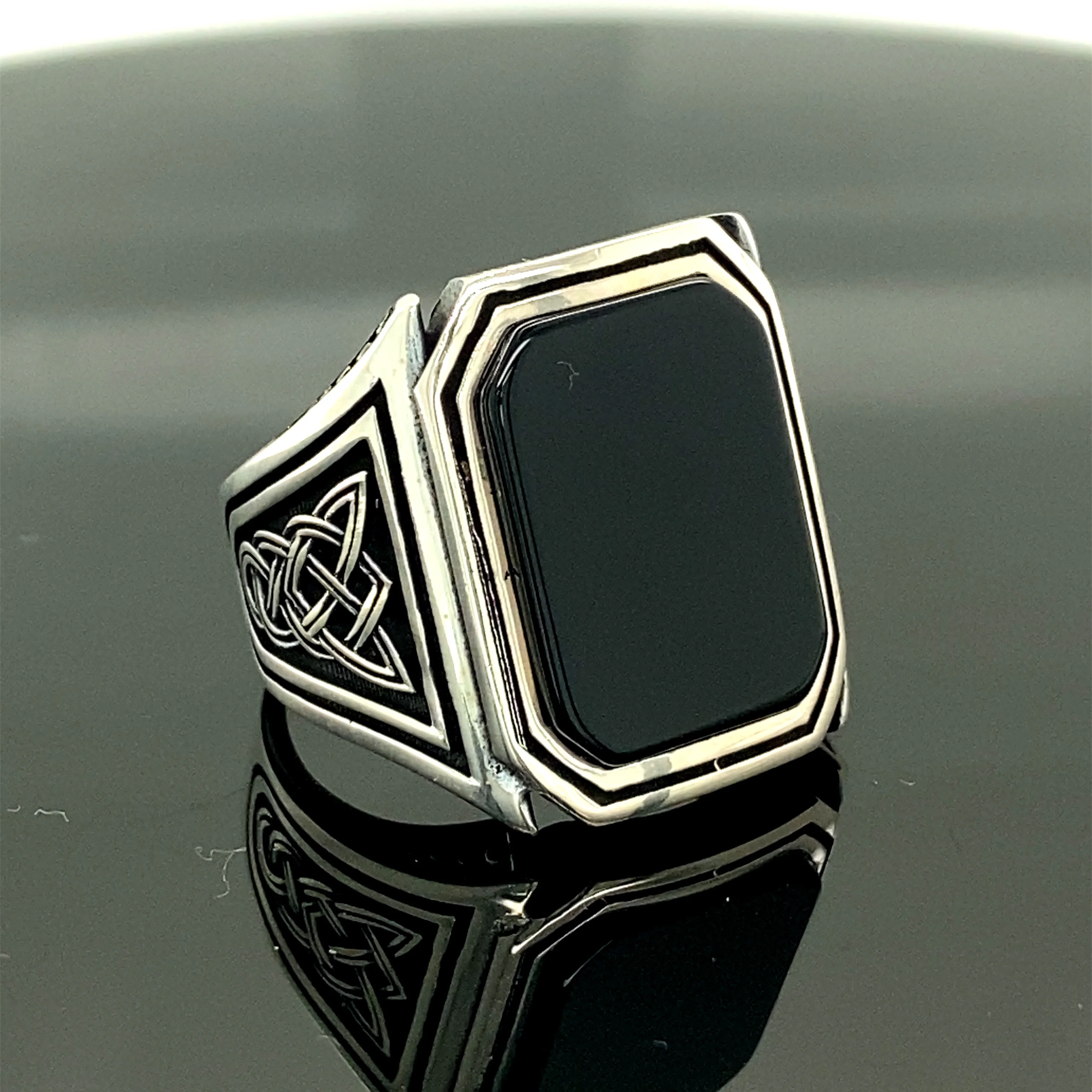 Silver Signet Men Onyx Ring, Black Onyx Ring For Men, Modern Signet Men Ring, Signet Men Ring, 925 Silver Men Gift Rings