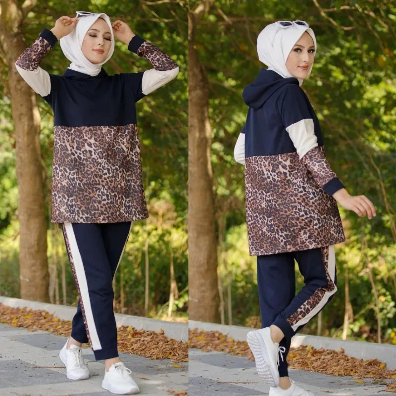 2021 new season tracksuit 2 piece muslim women hijab tracksuit fashion Turkey AbayaDubai Islamic sports arabia turkey