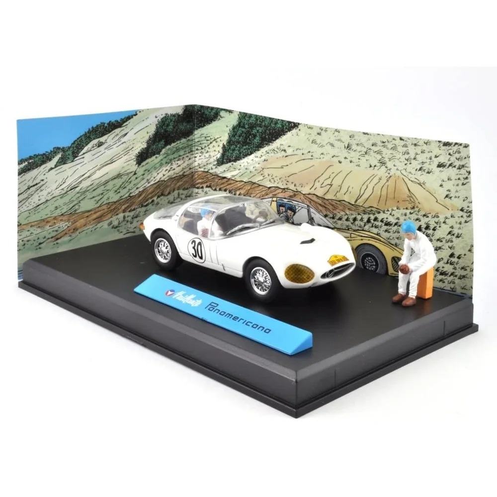 Altaya, Michel Valillant Panamericana, Scale 1:43, Miniature Diecast Diorama Includes Figures, Michel Vaillant's Cars Collection by Jean Graton Without Fascicle, Made by IXO, Display Case Original New Packaging