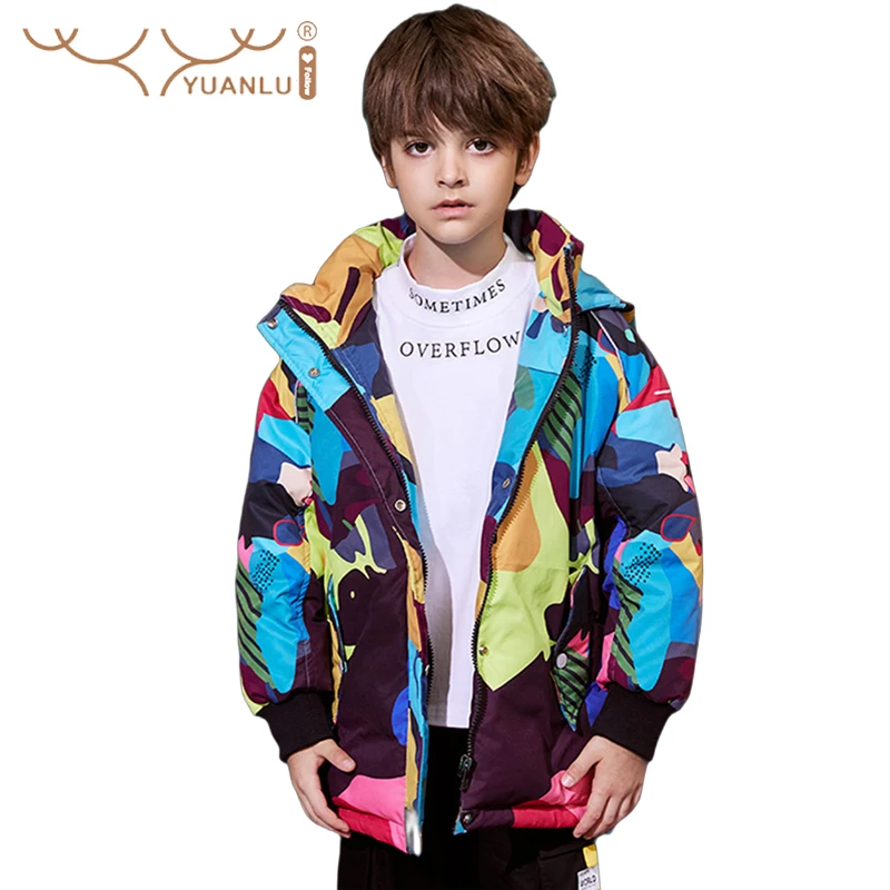 Girl's Fluffy Down Jacket Warm Thickened Children's Clothing with Hood 2021 Fashion Winter Boy Jacket 2021