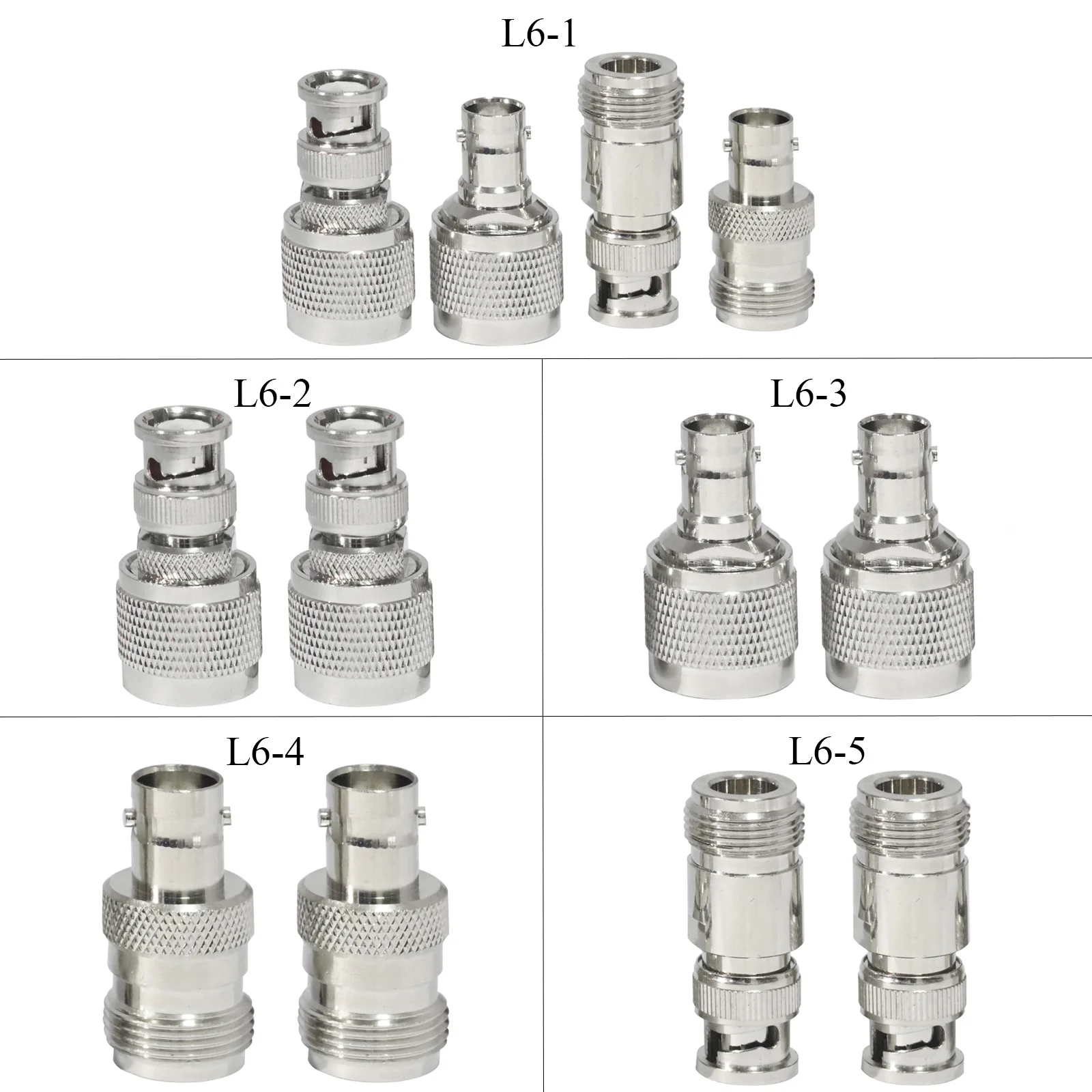 4ชุด N อะแดปเตอร์ BNC ชุด N ประเภท BNC Coax Connector สำหรับสายต่อเสาอากาศชายหญิงชุด