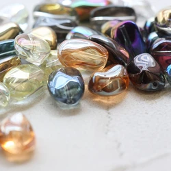 DIY Supply-10 Pieces Plated Crystal Glass Finding Spacer Beads - Nugget 15x10mm (G357)
