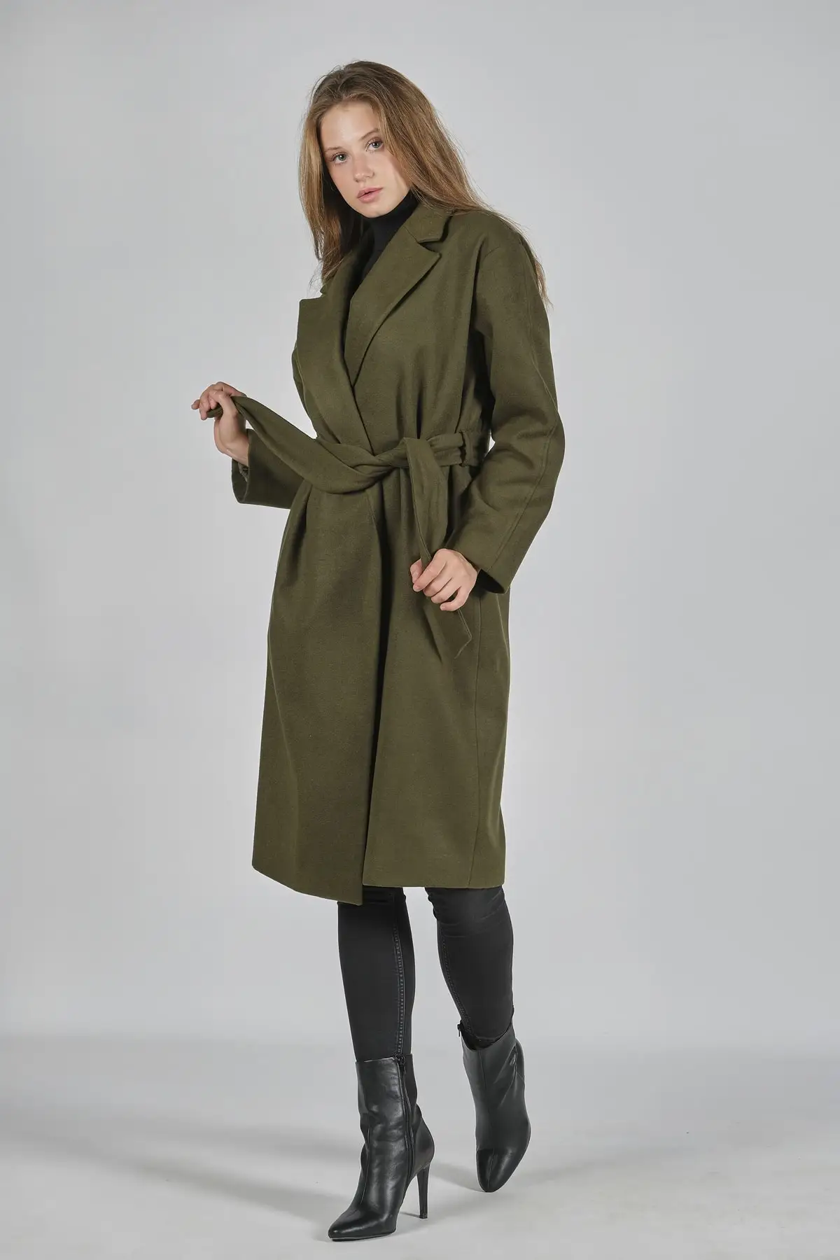 Kuruvaz-Manteau à col en laine pour femme, CombLong CombCashmere, Vêtements à la mode, Automne et hiver, Turquie