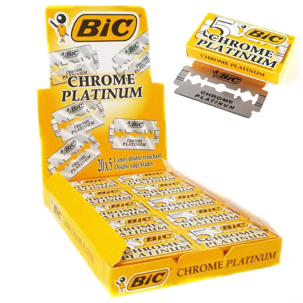 

BIC Chrome Platinum Double Edge Razor Blades 50 100 200 Pcs .