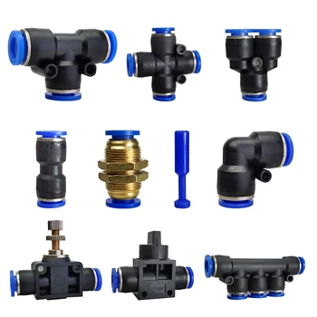 1PCS PNEUMATIC FITTING ท่อเชื่อมต่อท่อ Air Quick อุปกรณ์น้ํา PUSH In ท่อ Couping 4 มม.6 มม.8 มม.10 มม.12 มม.14 มม.PU PY PK