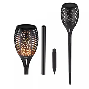 Luminária Para Jardim Luz Solar Efeito Tocha / Chama / Fogo Espeto Prova D'água 6 principais vendas espeto luz solar - №6