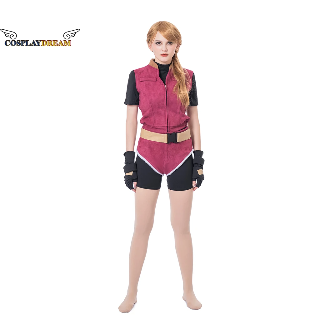 

Claire Redfield Cosplay Costume Full Set Adult Women Halloween Outfits Jacket Shorts Made in Heaven Jacket with Gloves Belt Suit