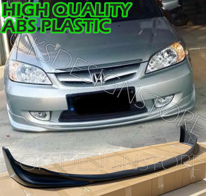 For JDM HONDA Civic VTEC2 2004 2005 2006 Front Bumper Lip S2000 STYLE PLASTIC Splitter Diffuser Lip Body Kit Spoiler