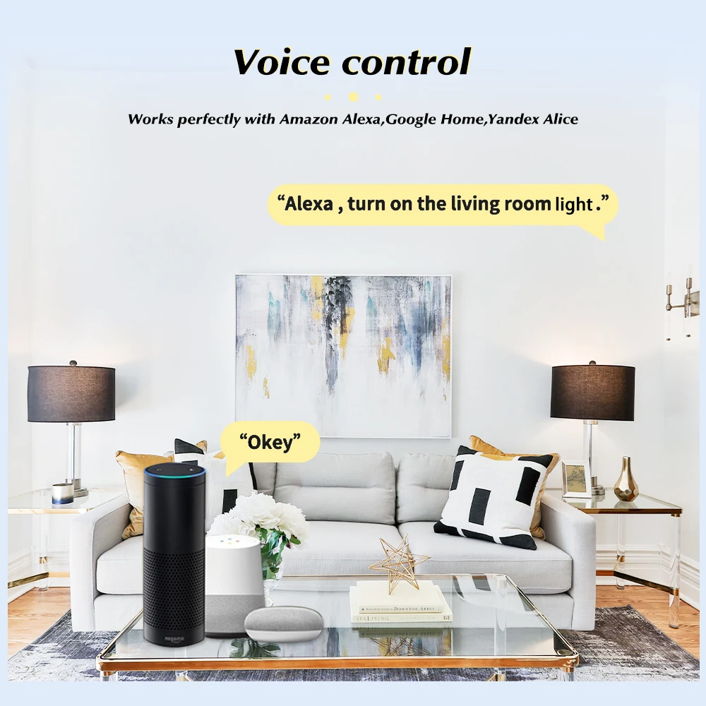 WiFi Smart Light Switch EU US AC100-250V Wall Glass Panel  Voice Control Timer Work With Tuya APP Alexa Yandex Alice Google Home