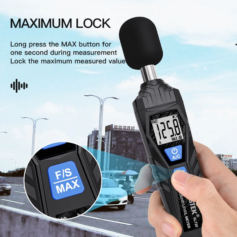Sound Meter SL720 Noise Tester Sound Detector Decible Monitor 30-130dB Audio Measuring Instrument Sound Level Indicator