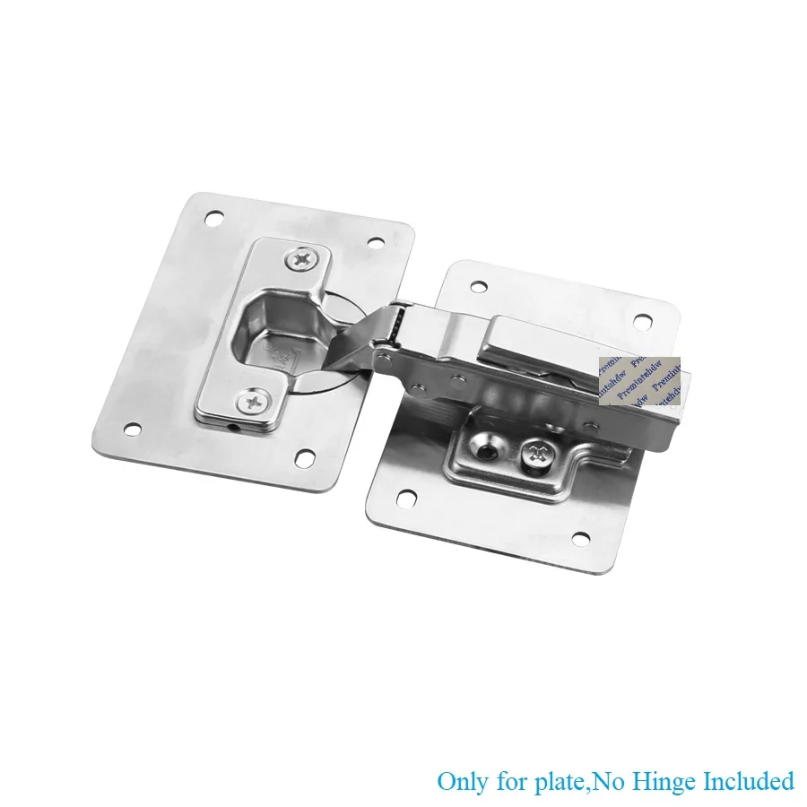 2Pairs Stainless Steel Cabinet Cupboard Hinge Cup Hole Repairing Plate Rectange