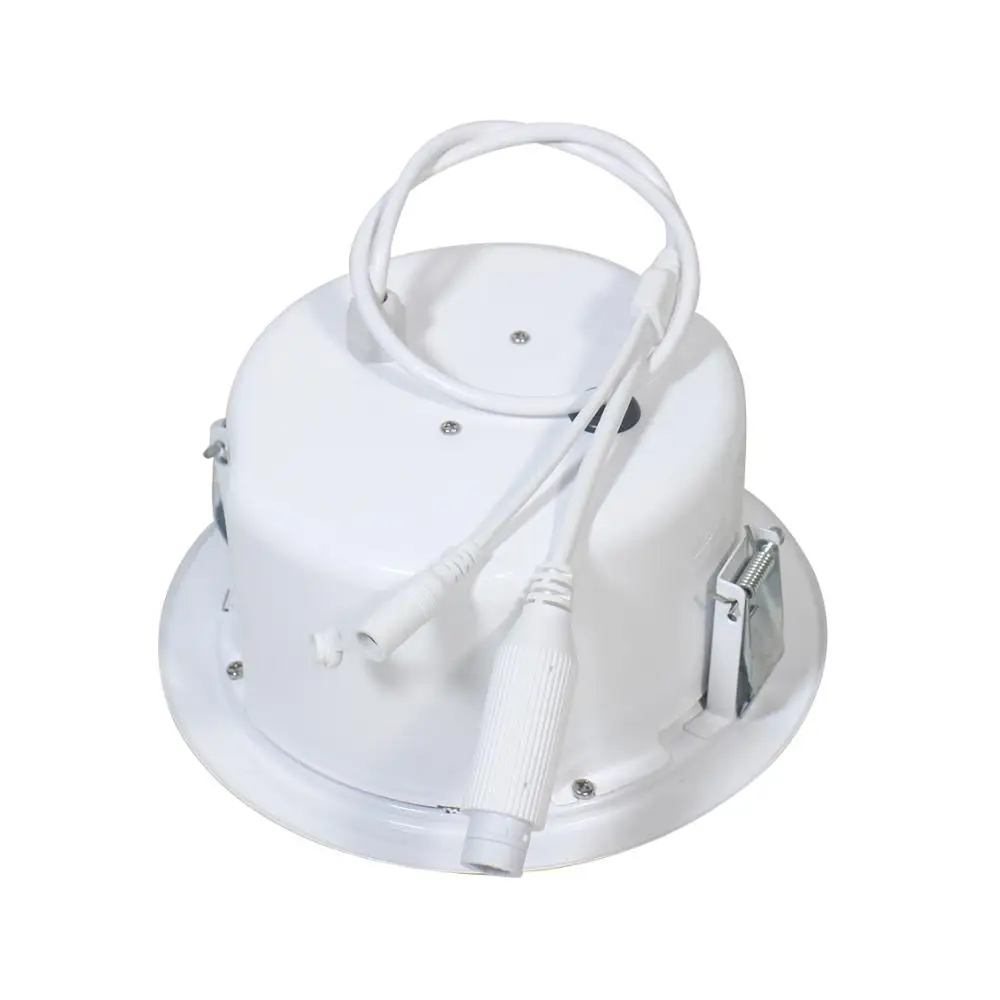 Fuente de alimentación de metal de 6 pulgadas y 15 vatios, altavoz de techo de red IP de 24V CC o PoE con interfaz RJ45 para direcciones públicas