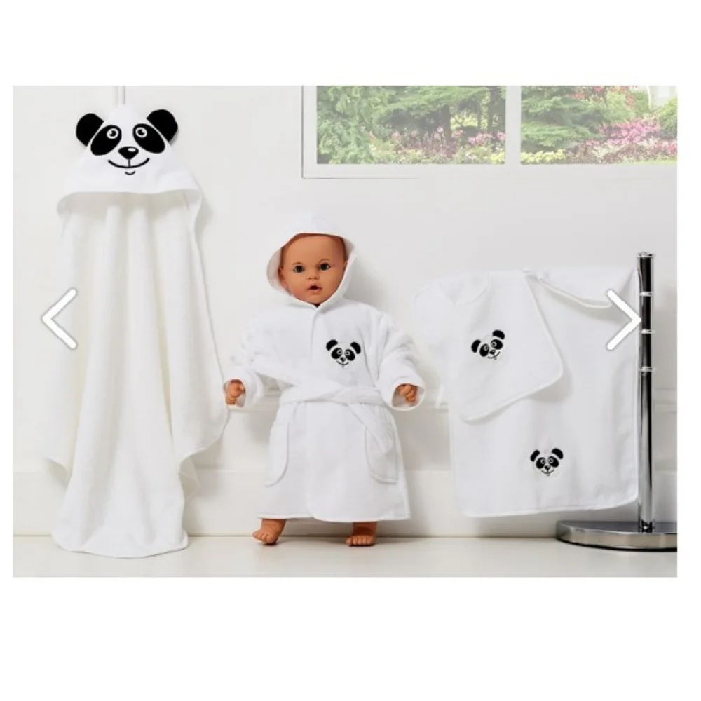 

Bath Towel Bathrobe Set Baby Panda 5 Pieces Natural and Long Fiber Cottons Antiallergic Soft Textured Girl Boy Wonderful Mother Child Free Shipping