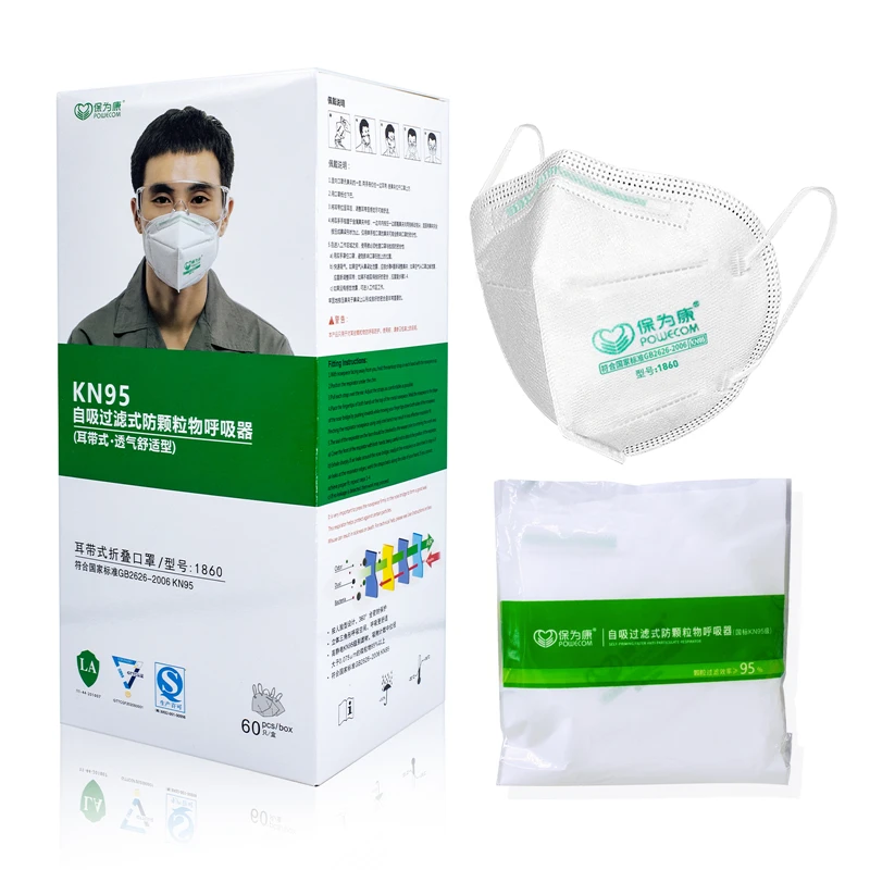 KN95 Mask POWECOM KN95 mascarillas Fabric Mask with Filter Dustproof Facial Masks for Adult Mouth Covers