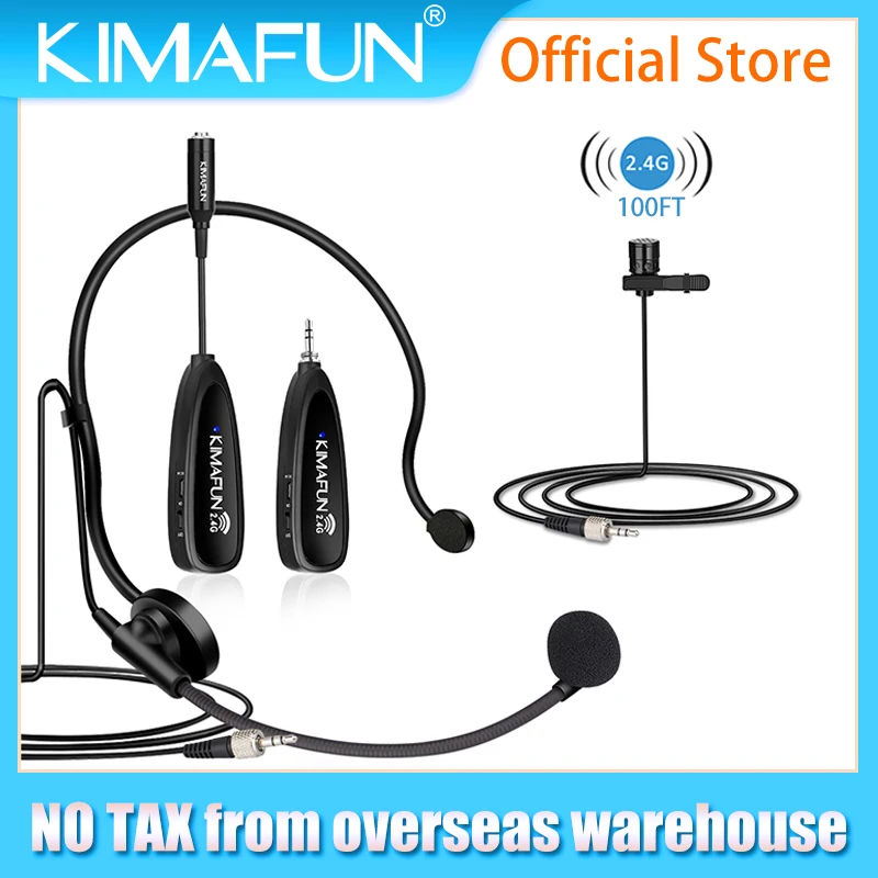 2.4G Wireless Headset Portable Microphone Mini Lapel Lavalier Mic Transmitter For Speech,Meeting,Teaching,Church,Interview,Class