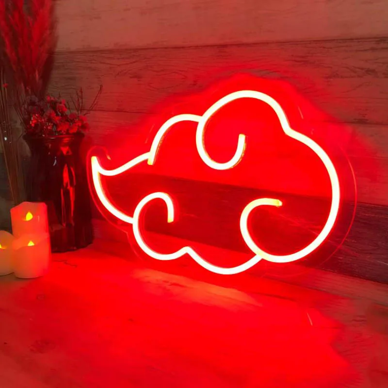 LED Custom Akatsuki Cloud Neon Sign Handmade Wall Font Fashion for Wedding Party Gift Girls Room Decors High Quality Acrylic