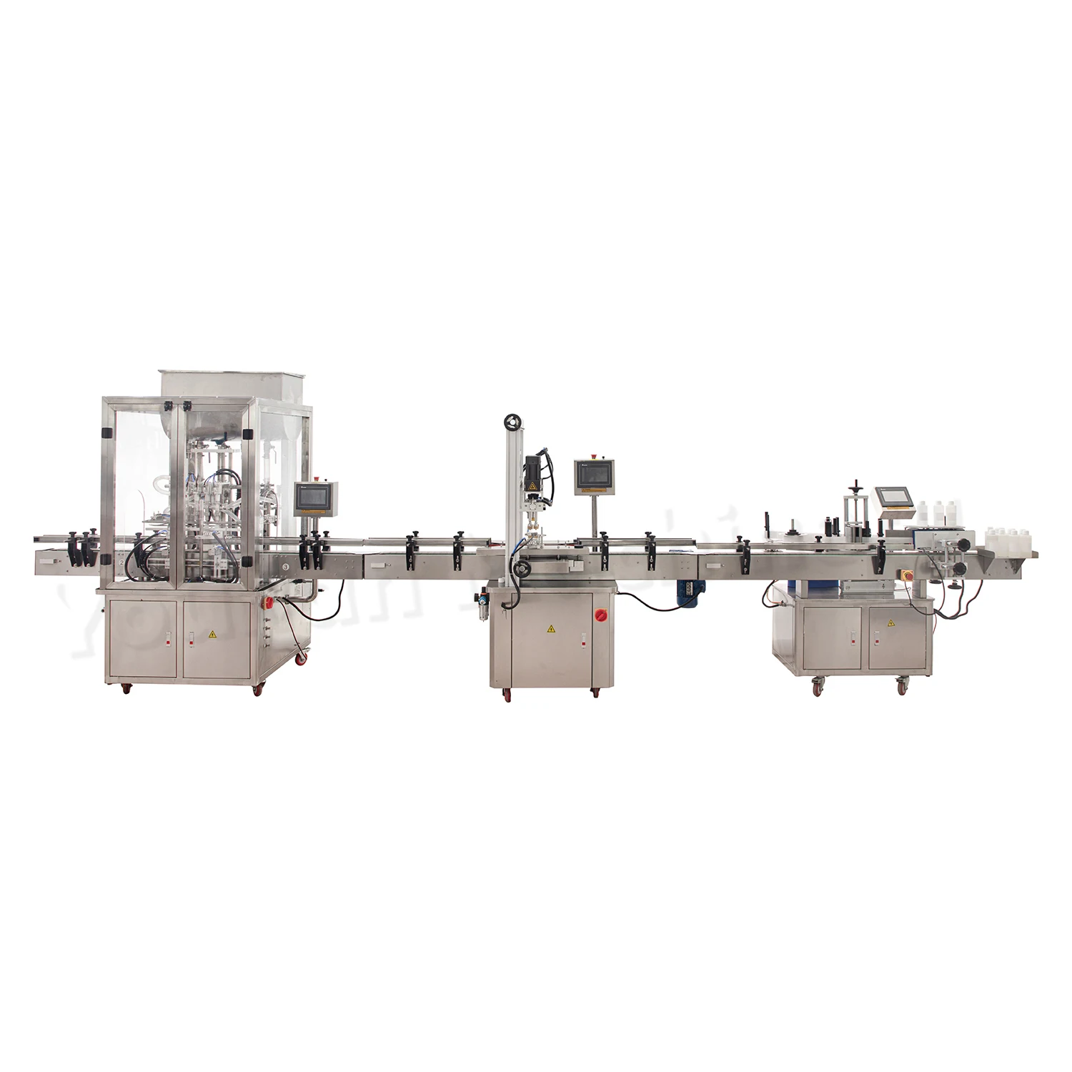 YL-L Automatic Production line Round Plastic Bottle Labeler Sauce Cosmetic Cream Paste Filling Capping and Labeling Machine