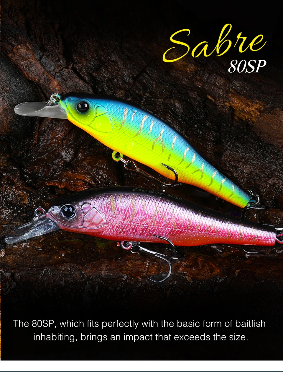 TSURINOYA 3,15 Zoll 80SP Suspend Minnow Sabre 80 mm 10,3 g künstlicher Bass Pike Hard Baits Shiner Shad Angelköder Jerkbait – Detail 6