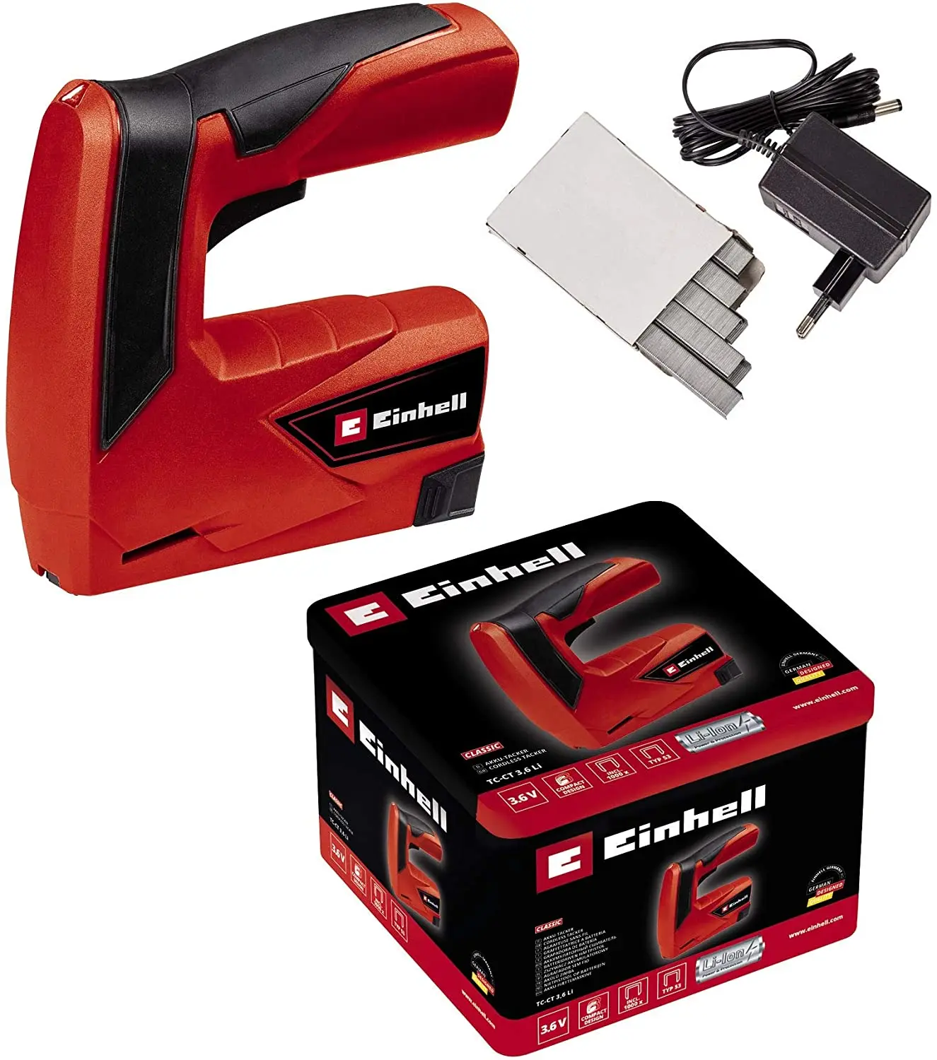 Einhell TC-CT Electric Stapler Furniture Construction 3,6 Li Battery-powered stapler Staple type Type 53 Staple length 6 - 14 mm