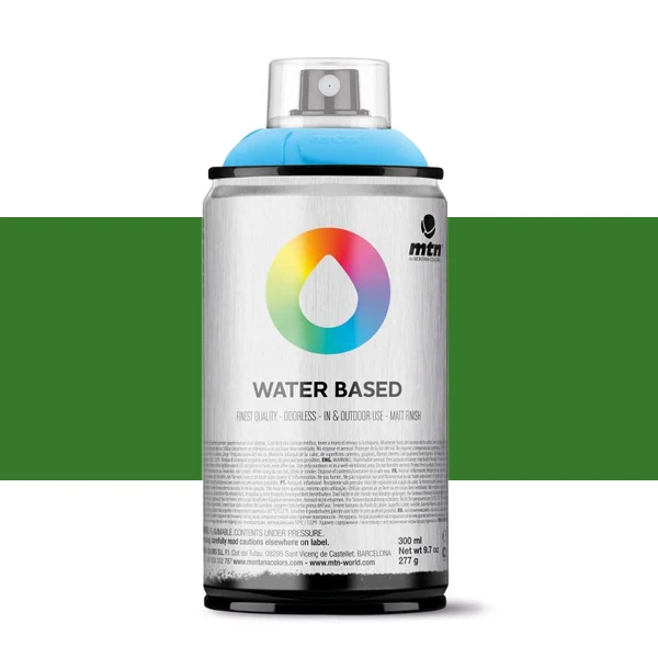 Spray paint brand MTN Water Based bright Color Yellow Green Dark 300 ml Montana low pressure Little Ideal smell interior