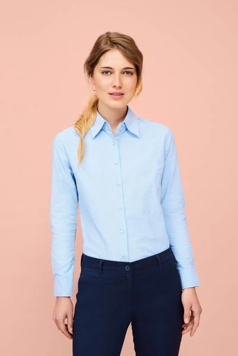 EMBASSY OXFORD GIRL-women's long sleeve OXFORD shirt