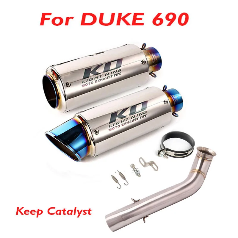 

Motorcycle Exhaust Muffler Escape Middle Link Tube Connect Pipe Slip on Exhaust System Modified for DUKE 690