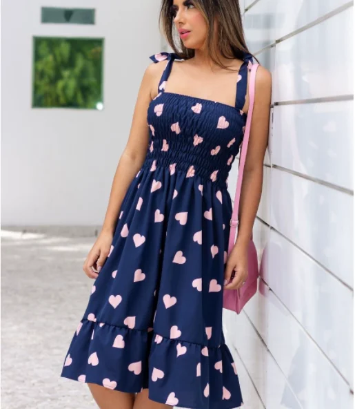 Dress in Viscose Fashion Summer Printed-Various Colors