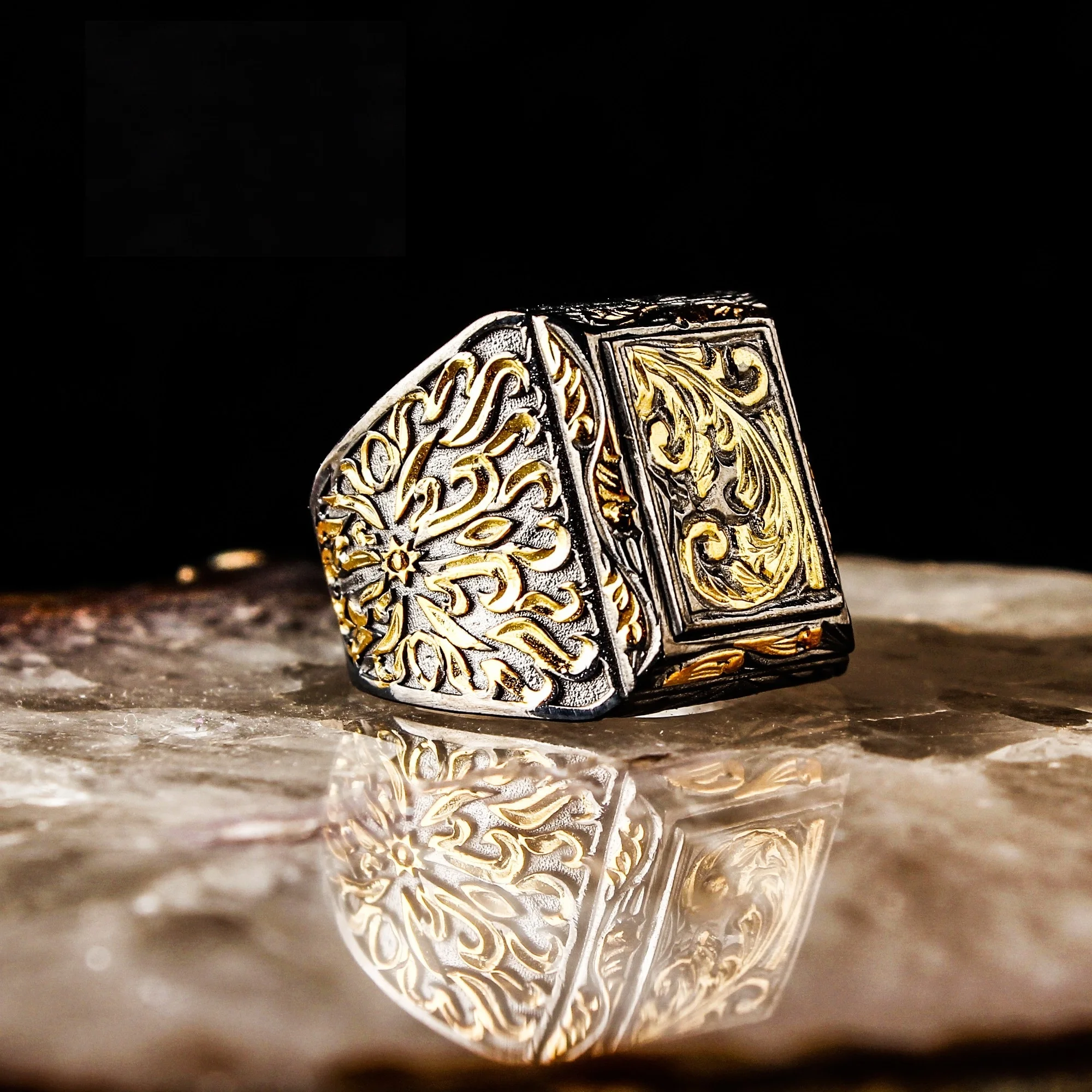 Real Pure 925 Sterling silver ring real Silver stone hand made made in turkey luxury and trendy model vintage style model