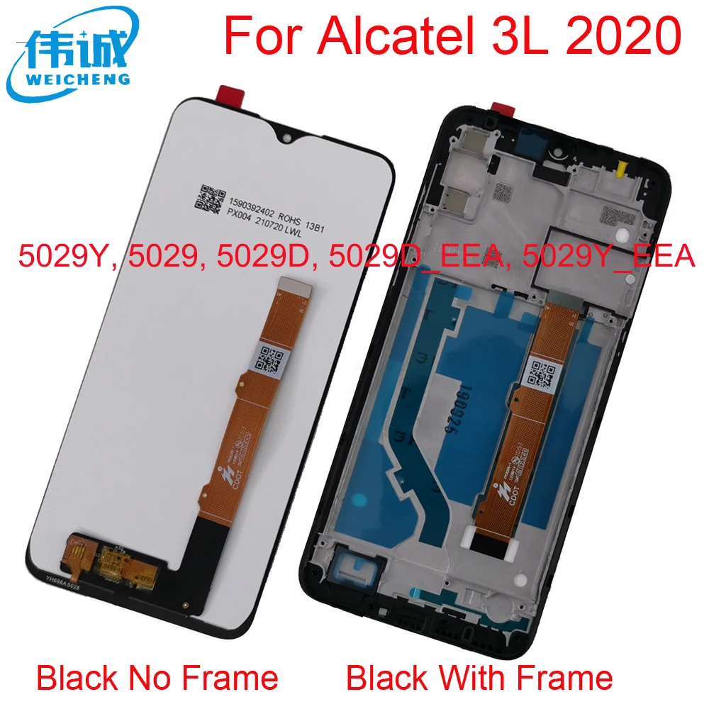 Original Tested LCD For Alcatel 3L 2020 5029D 5029Y 5029U LCD Display Touch Screen Digitizer Sensor Alcatel 3L 2020 LCD Frame