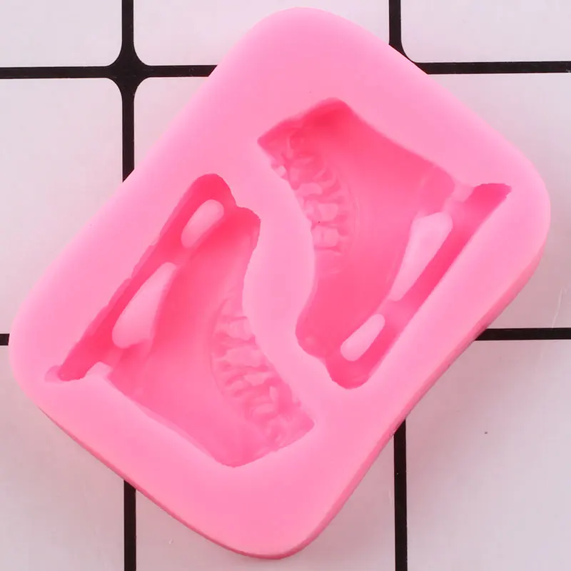 Skates Silicone Mould Baby Birthday Cupcake Topper Fondant Molds Cake Decorating Tools Candy Resin Clay Chocolate Gumpaste Mold