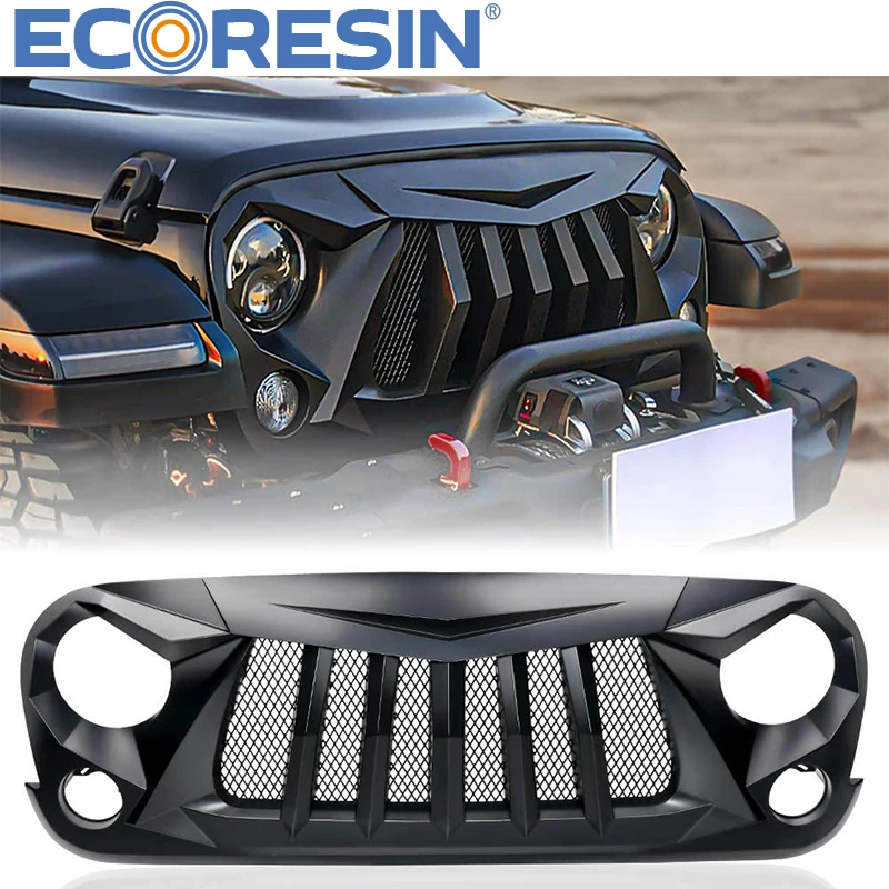 For Wrangler Jeep 2007-2017 JK  4*4 Jeep Auto Parts Front  Bumper Grilles Grill Accessories  Sahare Rubicon Insert Mask