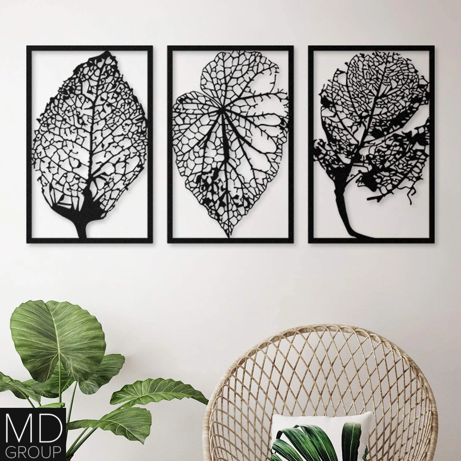 Wood Wall Art  Leaf Decor 3 PCS Home Office Living Room Bedroom Kitchen Decoration MDF Gift Ideas Luxury Creative Quality Nordic