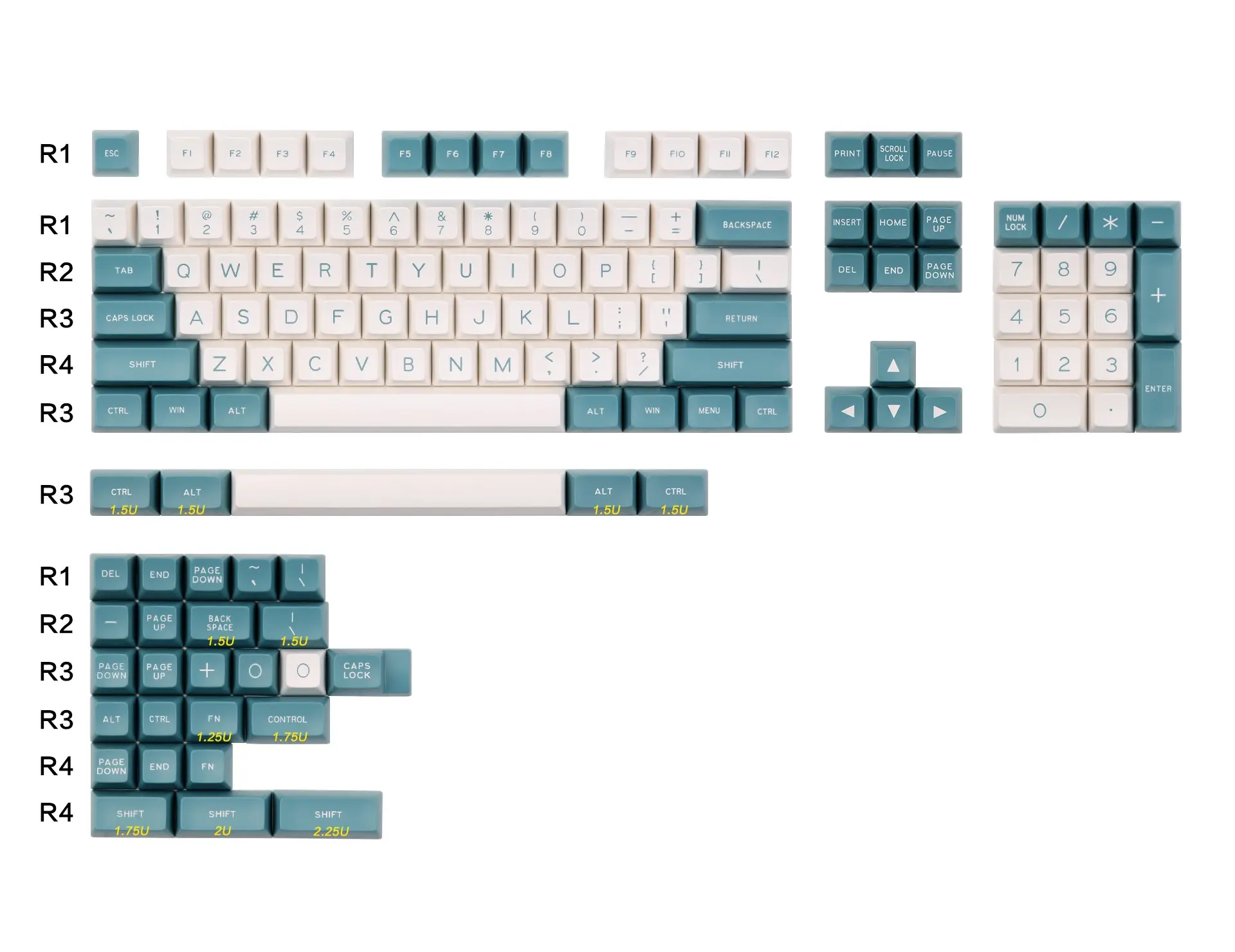 maxkey sa keycap verde e branco cores que combinam com processo de moldagem de injecao de duas cores 134 teclas sao adequadas para a maioria dos mecanicos ke 01