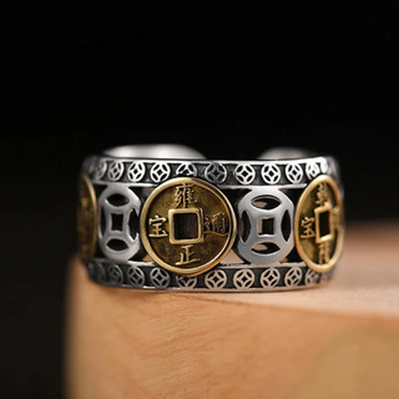 Vintage Pixiu Ring Chinesischer Feng Shui Unisex Amulett Verstellbarer Ring Für Männer Frauen Bringen Reichtum Viel Glück Schmuck Geschenk – Detail 19
