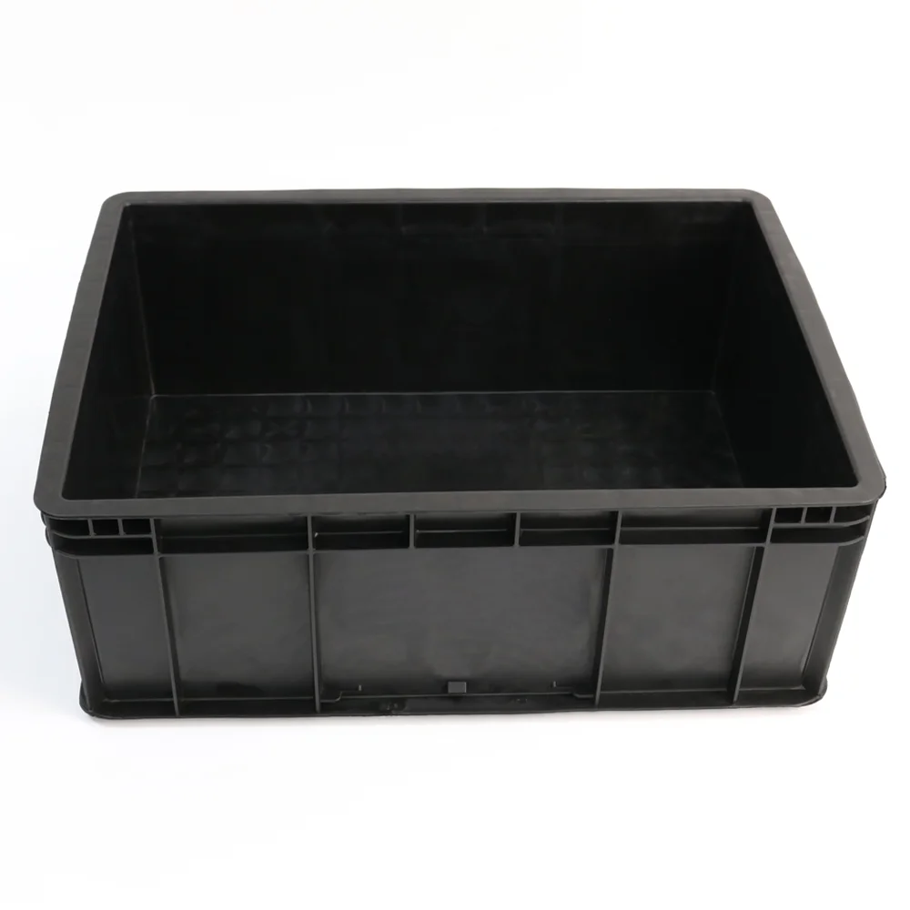 Q-CB3 360X270X135mm Esd Container Permanent Antistatic Black Tote Circulation Box Conductive Carrying Case