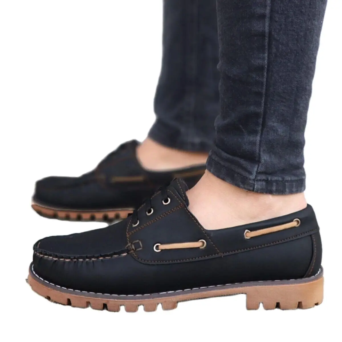 Men's Black Lace-Up Classic Shoes Summer Orthopedic Perfect Comfortable Sweatproof Odorless Flexible Sole 1st Class Material