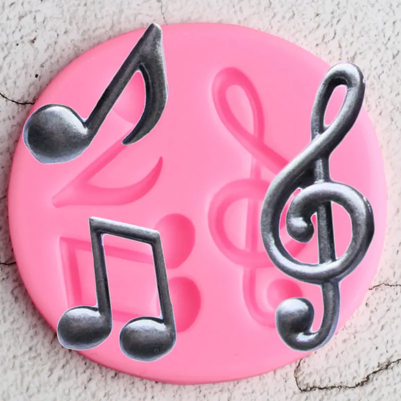 Minsunbak Cute Notes Silicone Fondant Mold Chocolate Chip Cookies Wedding Cake Decoration Tools Sugarcraft Gumpaste Mould